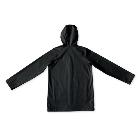 Herschel Supply Co Rain Jacket Coat Black Waterproof Fisherman Hood Snap - Picture 2 of 10